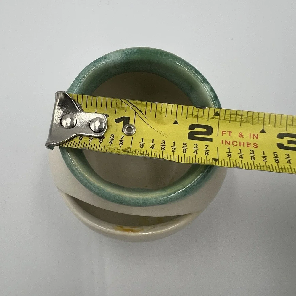 Ceramic Egg Separator Green White Face Design Kitchen Gadget 3